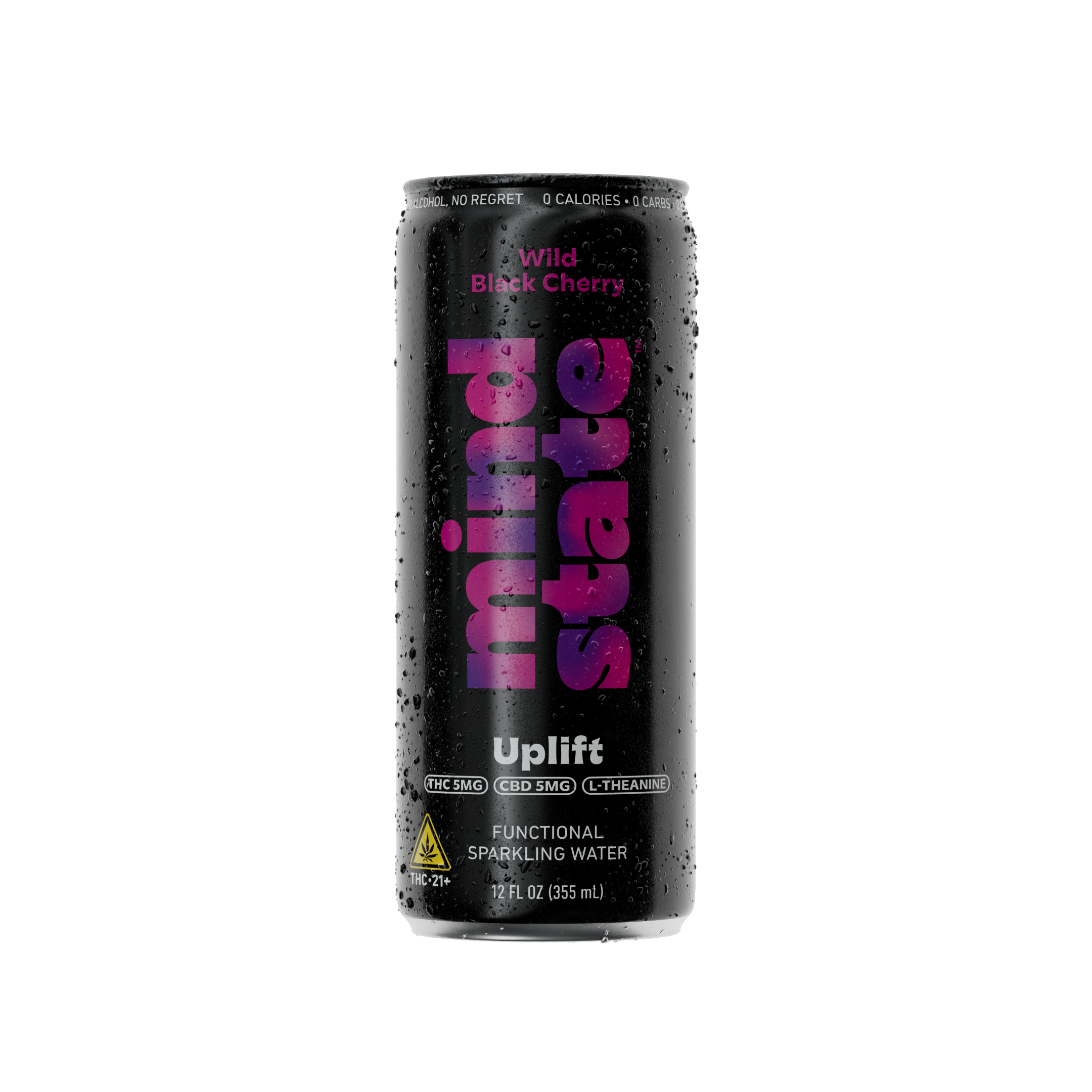 Uplift Wild Black Cherry can — hemp-derived THC sparkling water from Mindstate